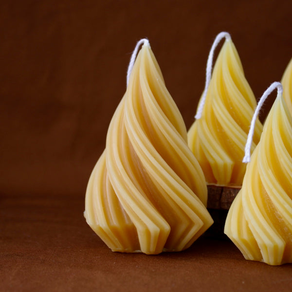 Spiral Evergreen Beeswax Candle